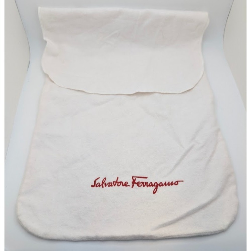 Large Salvatore Ferragamo Dust Bag‎ 9x13 Flap Fold Over Unisex Shoes CLEAN